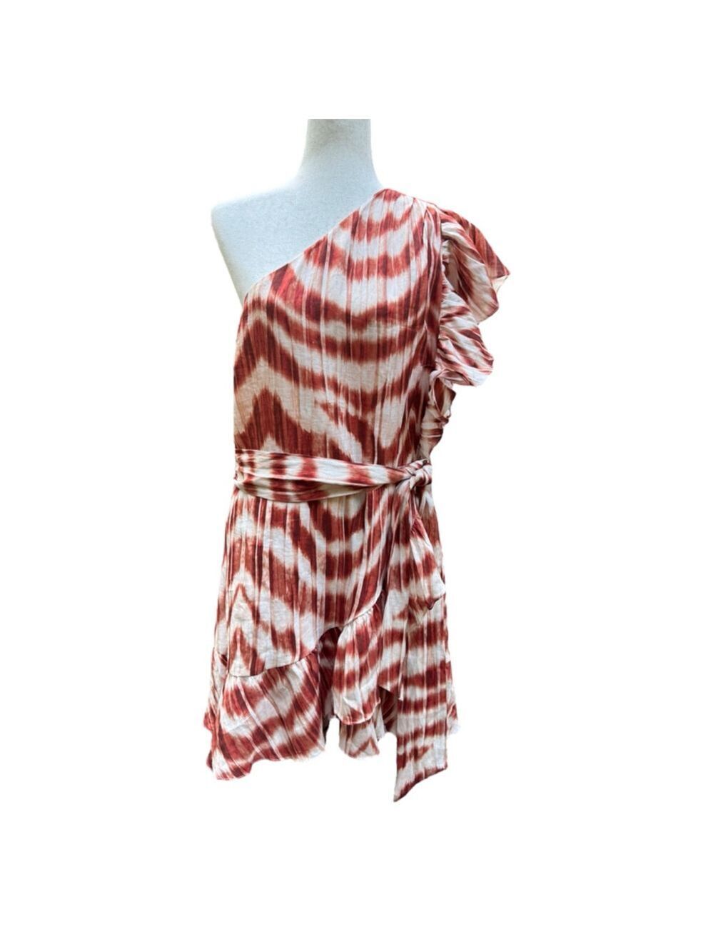 Banana Republic Linen One Shoulder Ruffle Dress Plus Size 20 Resort Boho Chic